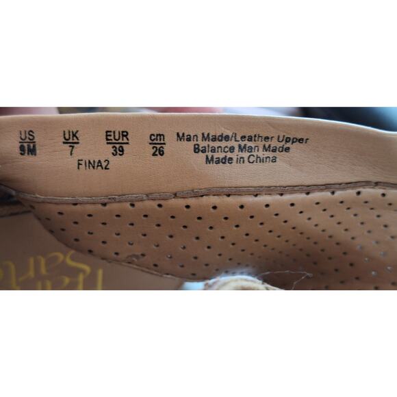 Franco Sarto Fina2 Bootie Peep toe Sandal Heels Tan Suede Perforated Fringe Sz 9 - Picture 2 of 11